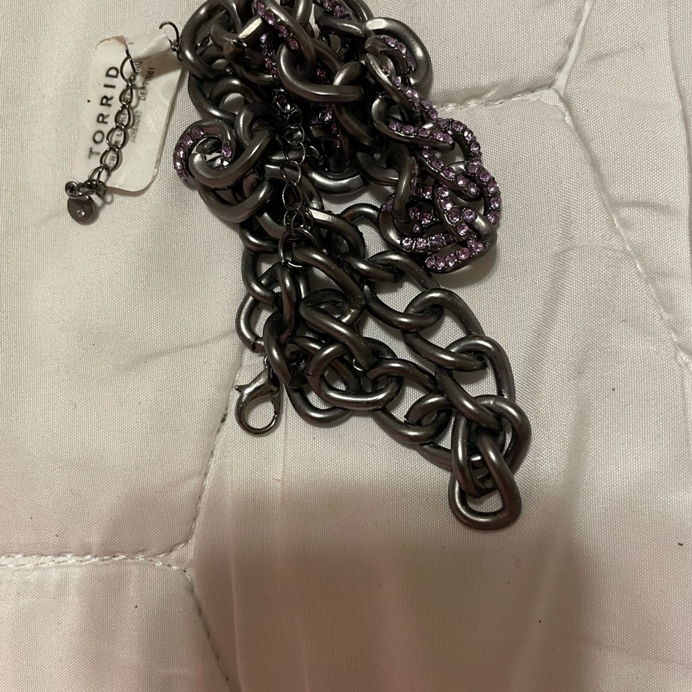Torrid Women's Silver Bracelet with Purple Accents